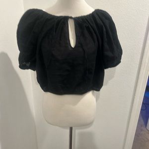 H&M black off the shoulder crop top size L